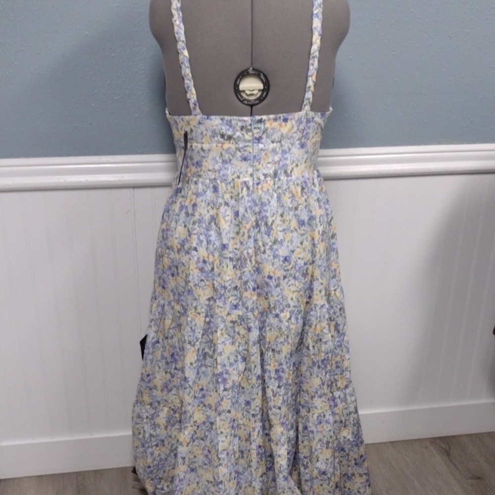 NEW Lulu's Blue and White Ruffled Tiered Maxi Dress - Picture 7 of 16